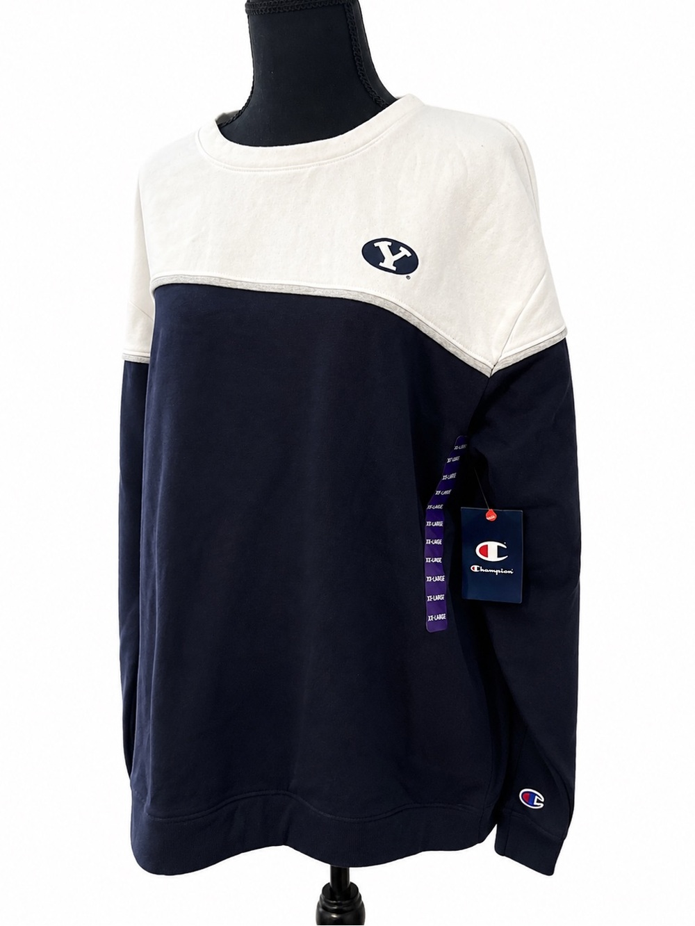 💙🤍🐾 NWT Champion BYU Cougars Crewneck Sweatshirt 🏈💙 NCAA Game Day!